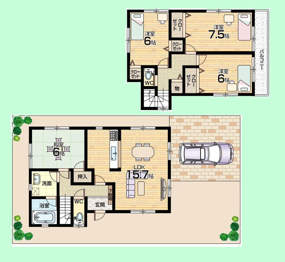 Floor plan. 22,900,000 yen, 4LDK, Land area 108.81 sq m , Building area 95.98 sq m floor plan No. 3 place, Shortly after completing your preview in the reception! 