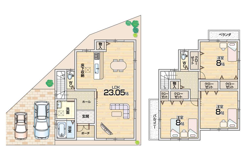 Floor plan. 23,700,000 yen, 3LDK, Land area 110.43 sq m , Building area 110.25 sq m floor plan