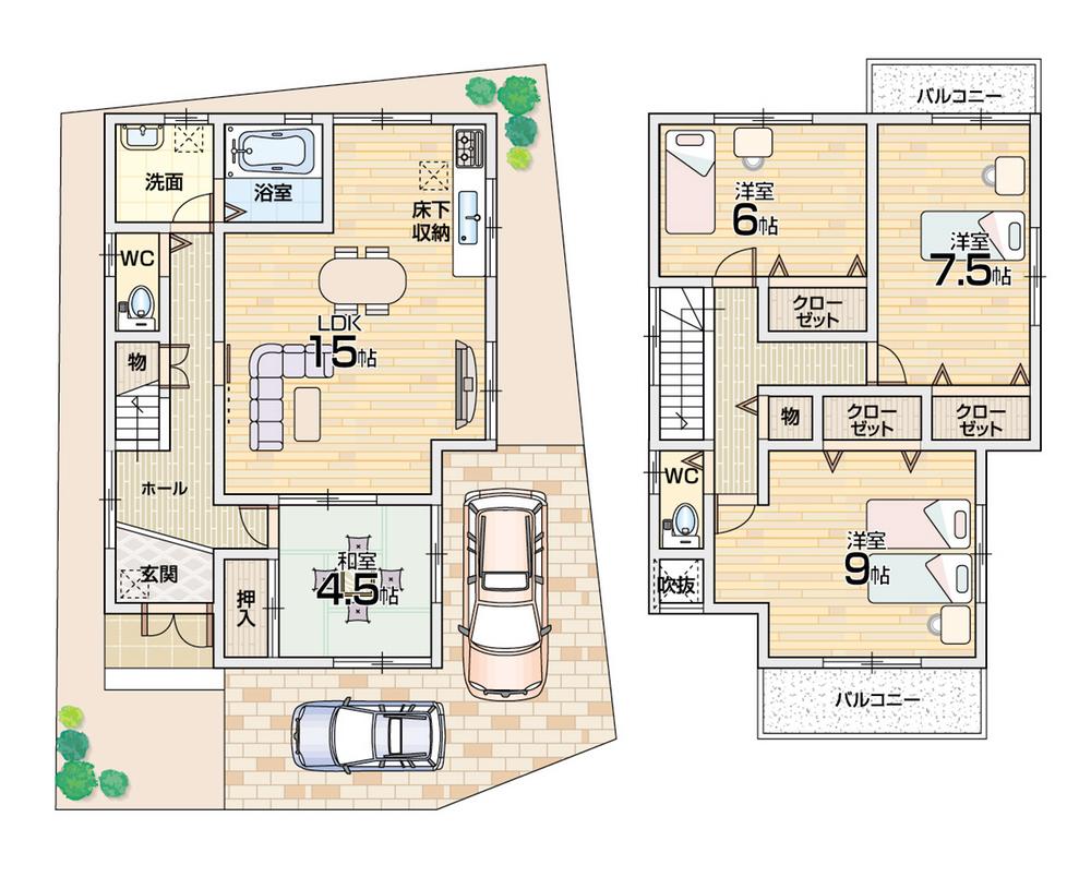Floor plan. (No. 7 locations), Price 22,300,000 yen, 4LDK, Land area 105.04 sq m , Building area 102.87 sq m
