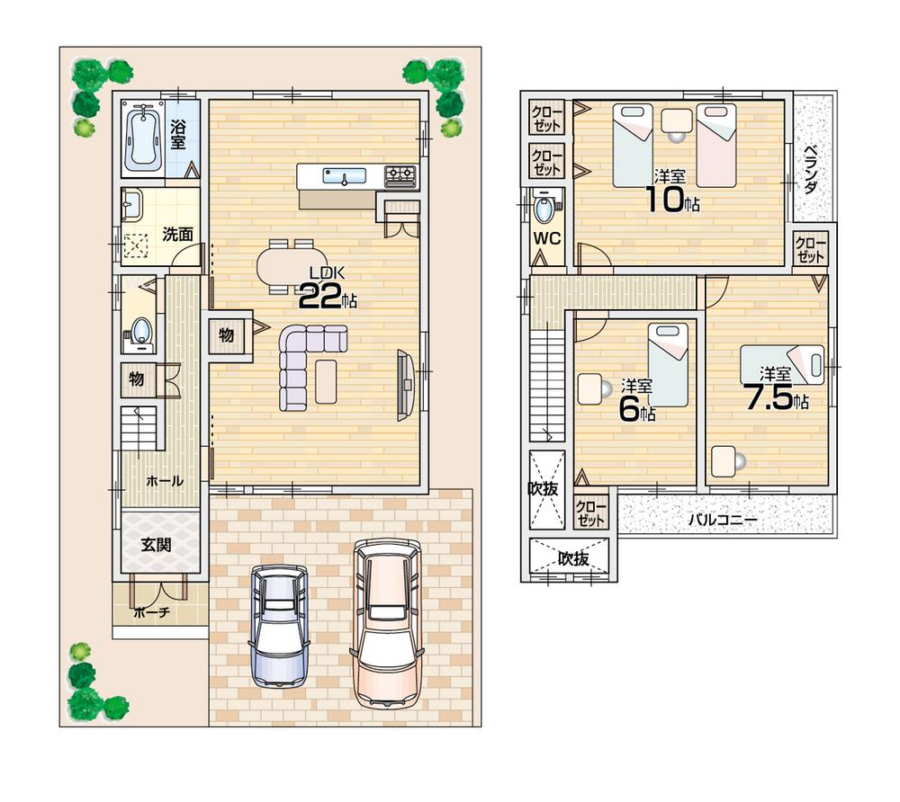 Floor plan. (No. 28 locations), Price 22,300,000 yen, 3LDK, Land area 104.66 sq m , Building area 102.87 sq m