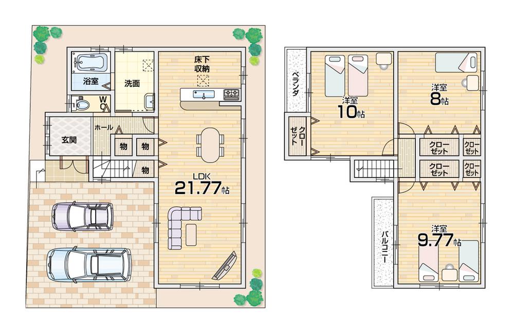Floor plan. 24 million yen, 3LDK, Land area 110.62 sq m , Building area 110.25 sq m floor plan