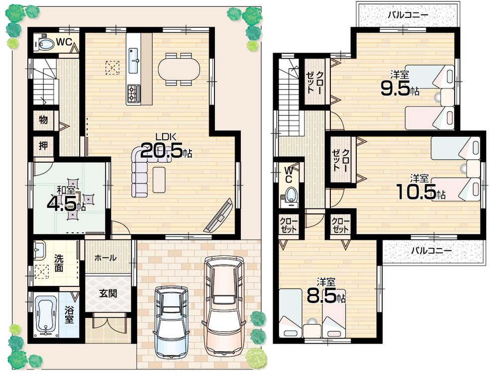 Floor plan. 26,100,000 yen, 4LDK, Land area 120.7 sq m , Building area 119.07 sq m floor plan