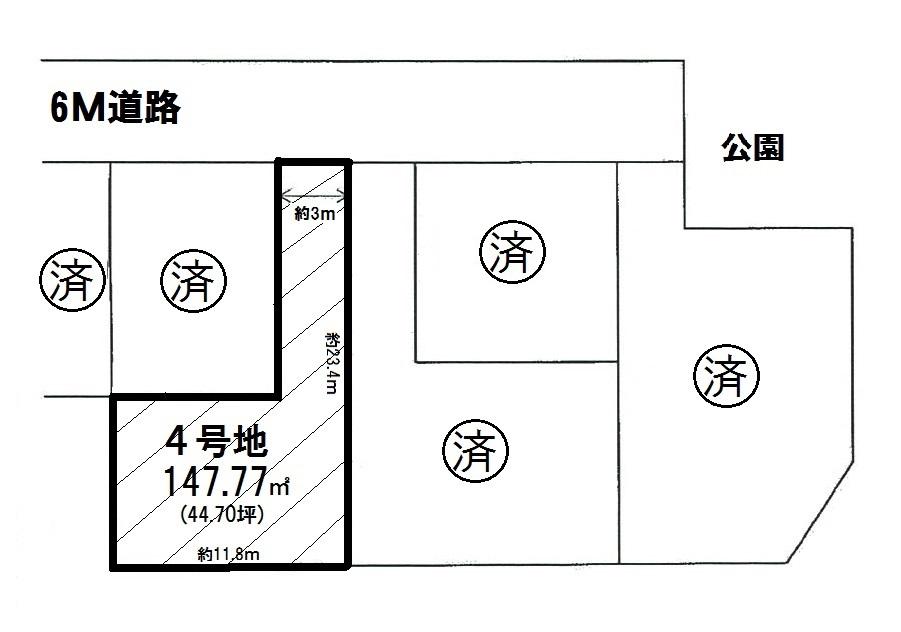 Compartment figure. Land price 9.5 million yen, Land area 147.77 sq m