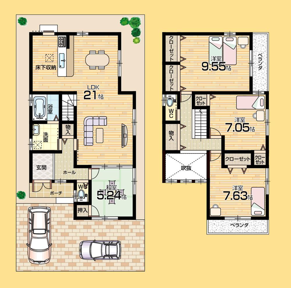 Floor plan. (No. 6 locations), Price 23.5 million yen, 4LDK, Land area 115.72 sq m , Building area 115.46 sq m