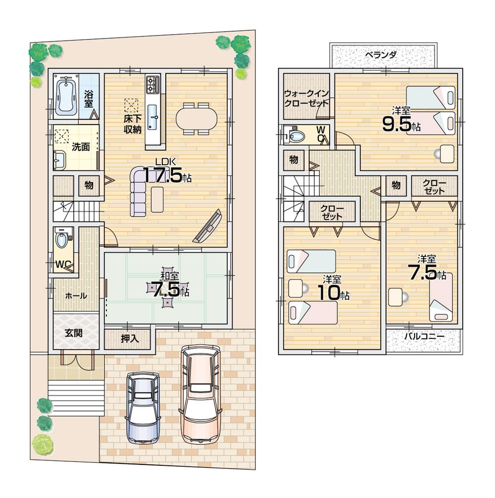 Floor plan. 26.2 million yen, 4LDK + S (storeroom), Land area 120.95 sq m , Building area 119.88 sq m floor plan