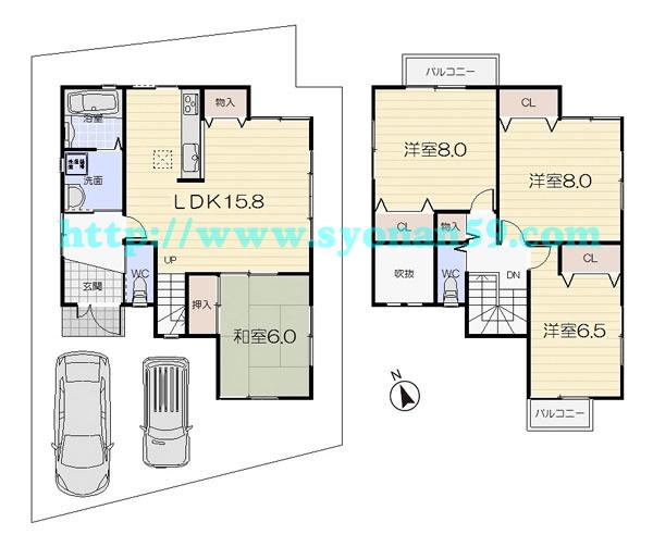Floor plan. 22,700,000 yen, 4LDK, Land area 104.87 sq m , Building area 105.3 sq m floor plan