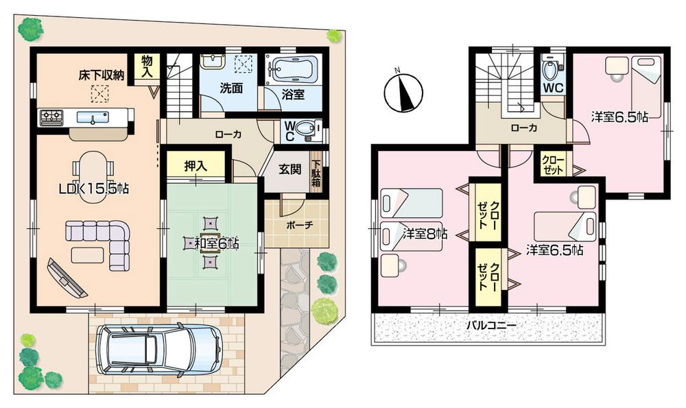 Floor plan. (5 Building), Price 24,800,000 yen, 4LDK, Land area 124.6 sq m , Building area 97.2 sq m