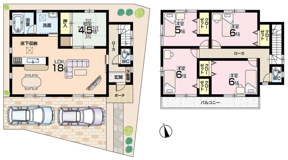 Floor plan. (7 Building), Price 23,900,000 yen, 5LDK, Land area 120.54 sq m , Building area 106.92 sq m