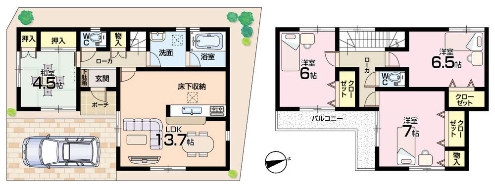 Floor plan. (9 Building), Price 20,900,000 yen, 4LDK, Land area 100.64 sq m , Building area 89.9 sq m