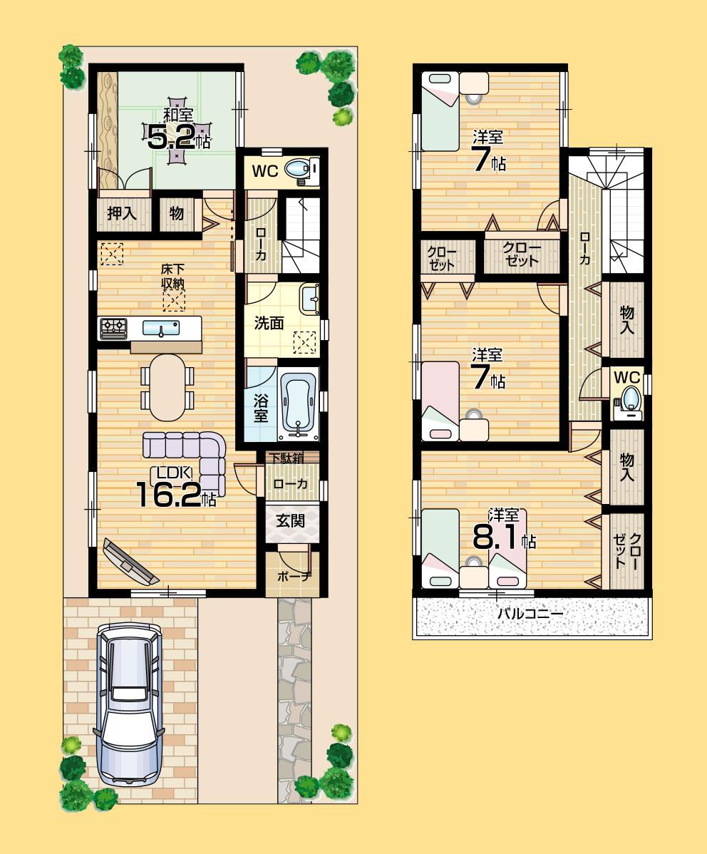 Floor plan. (No. 2 locations), Price 23,900,000 yen, 4LDK, Land area 120.1 sq m , Building area 102.86 sq m
