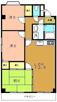 Floor plan. 3LDK, Price 10.8 million yen, Footprint 63.2 sq m , Balcony area 10.71 sq m top floor ・ Corner room ・ 3LDK ・ Southwestward!