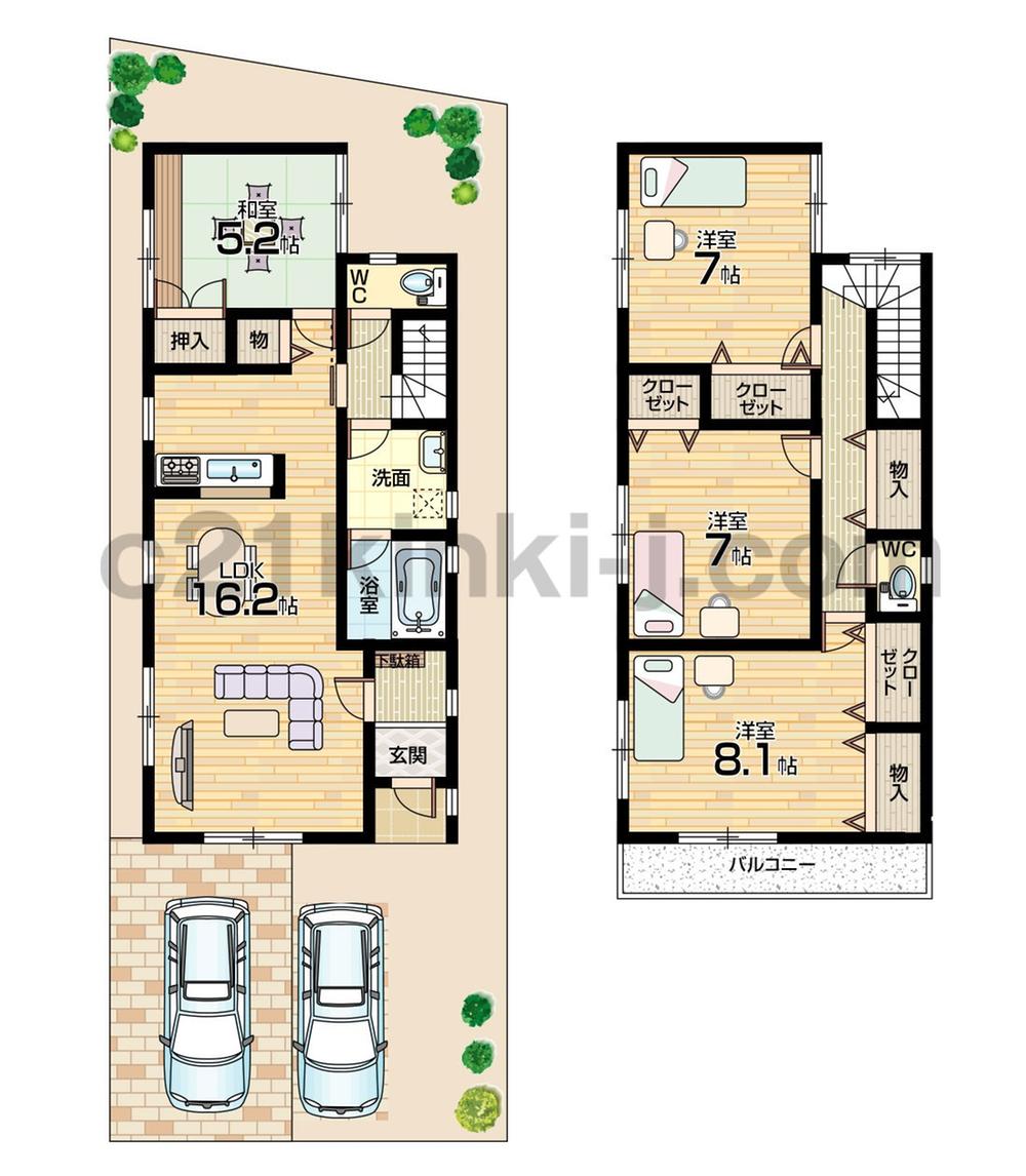 Floor plan. (No. 2 locations), Price 23,900,000 yen, 4LDK, Land area 120.1 sq m , Building area 102.86 sq m