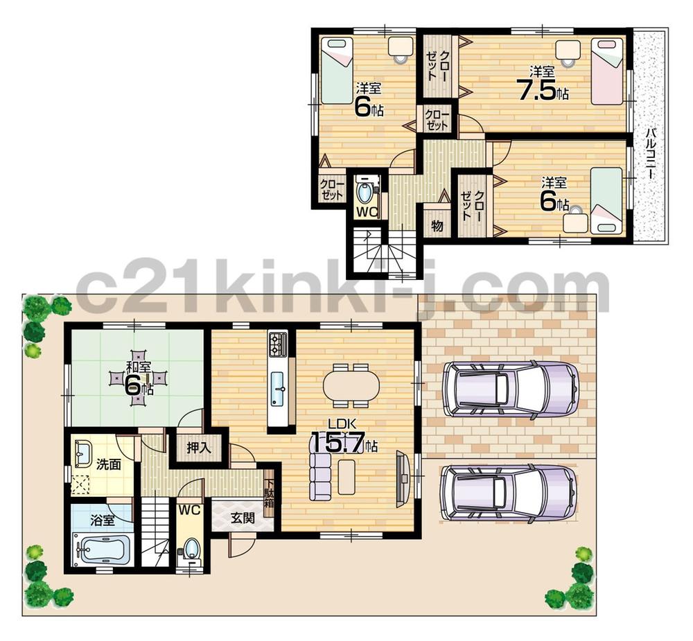 Floor plan. (No. 3 locations), Price 22,900,000 yen, 4LDK, Land area 108.81 sq m , Building area 95.98 sq m