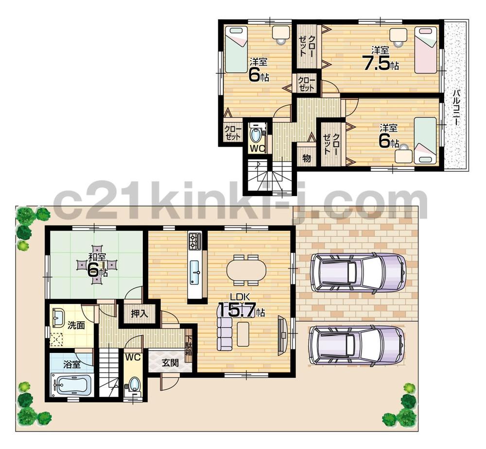 Floor plan. 22,900,000 yen, 4LDK, Land area 108.81 sq m , Building area 95.98 sq m