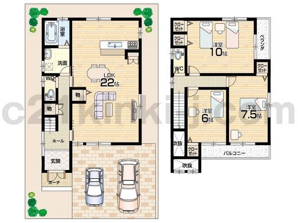 Floor plan. 22,300,000 yen, 3LDK, Land area 104.66 sq m , Building area 102.87 sq m floor plan