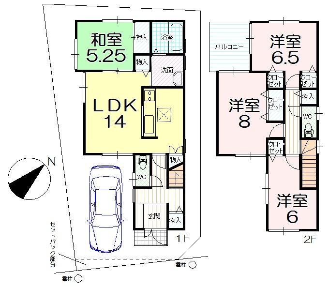 Floor plan. 19,800,000 yen, 4LDK, Land area 100.33 sq m , Building area 95.98 sq m