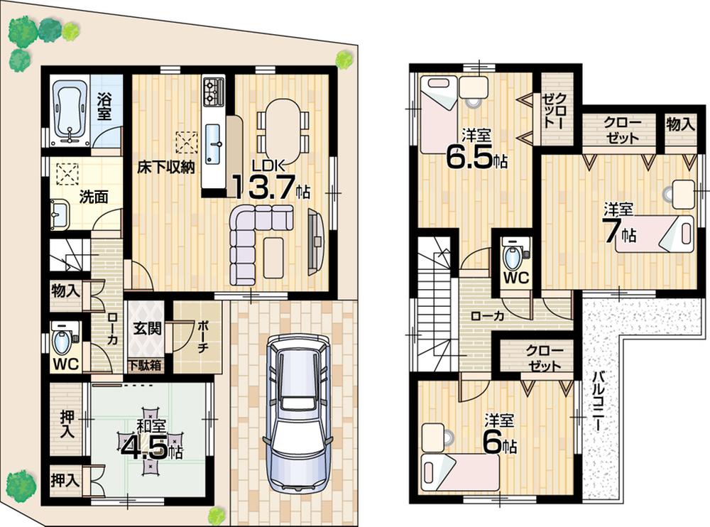 Floor plan. 20,900,000 yen, 4LDK, Land area 100.64 sq m , Building area 89.9 sq m