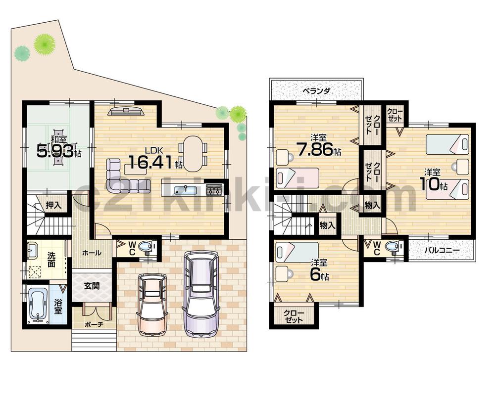 Floor plan. 23,900,000 yen, 4LDK, Land area 108.32 sq m , Building area 108 sq m