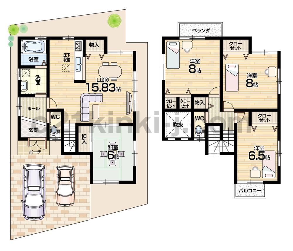 Floor plan. (No. 1 point), Price 22,700,000 yen, 4LDK, Land area 104.87 sq m , Building area 105.3 sq m