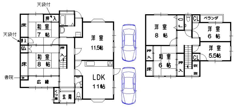 Floor plan. 26,800,000 yen, 7LDK, Land area 230.38 sq m , Building area 181.99 sq m