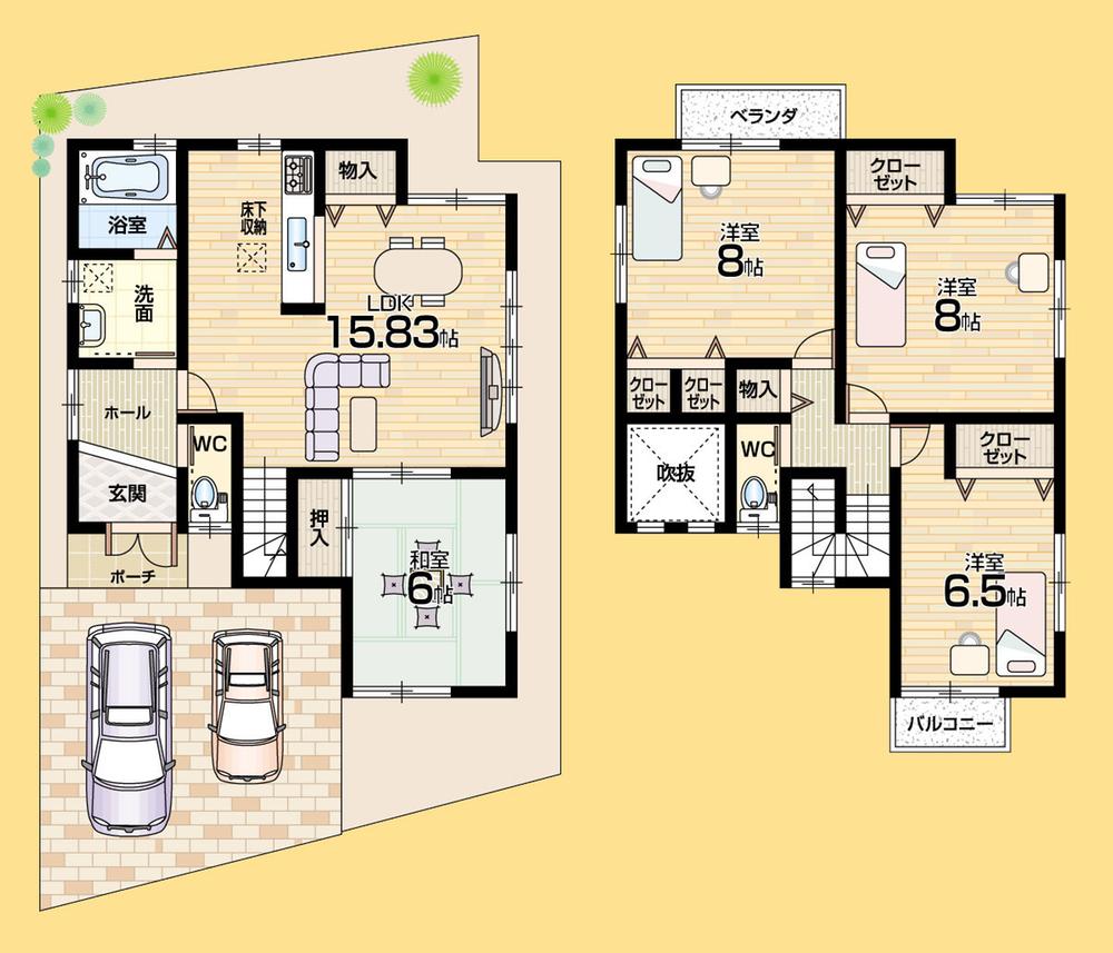 Floor plan. (No. 1 point), Price 22,700,000 yen, 4LDK, Land area 104.87 sq m , Building area 105.3 sq m