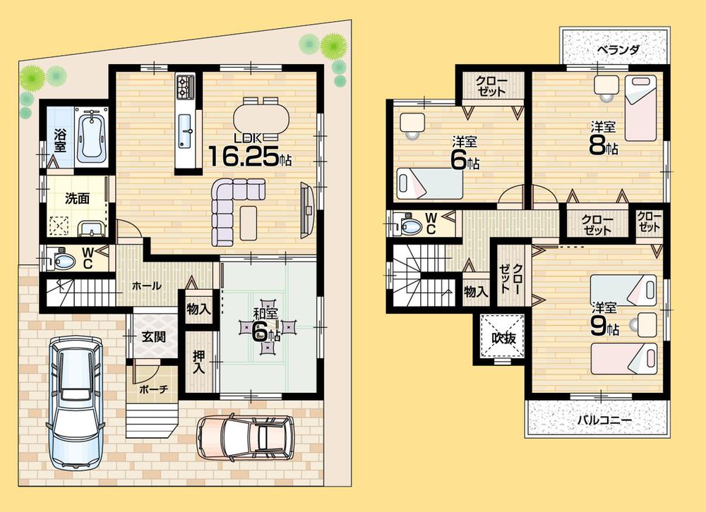 Floor plan. (No. 2 locations), Price 22,800,000 yen, 4LDK, Land area 105.86 sq m , Building area 107.32 sq m