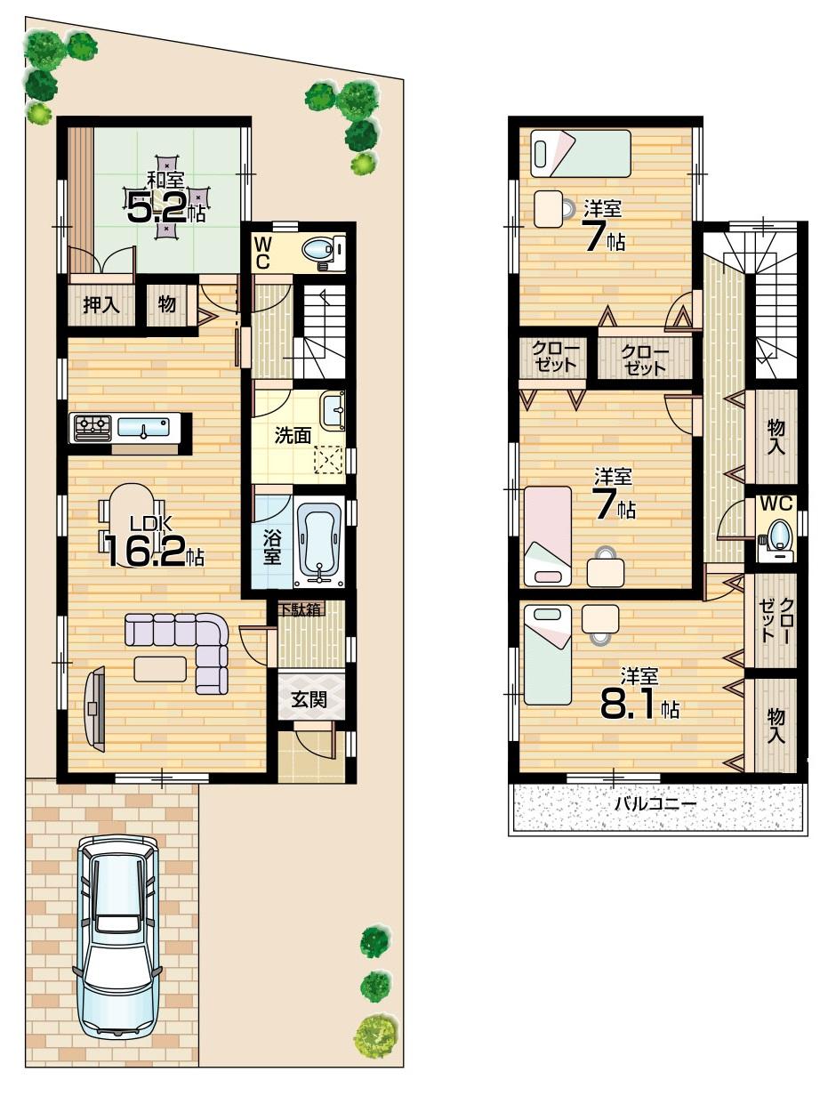 Floor plan. 23,900,000 yen, 4LDK, Land area 120.1 sq m , Building area 102.86 sq m floor plan No. 2 place, Shortly after completing your preview in the reception! 