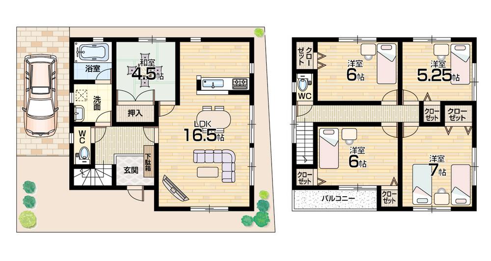Floor plan. 22,900,000 yen, 5LDK, Land area 120.27 sq m , Building area 103.68 sq m