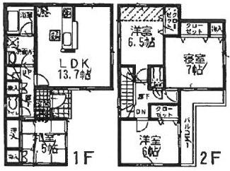 Floor plan. 20,900,000 yen, 4LDK, Land area 100.64 sq m , Building area 89.9 sq m 4LDK! South daylighting! All room 6 quires more! 