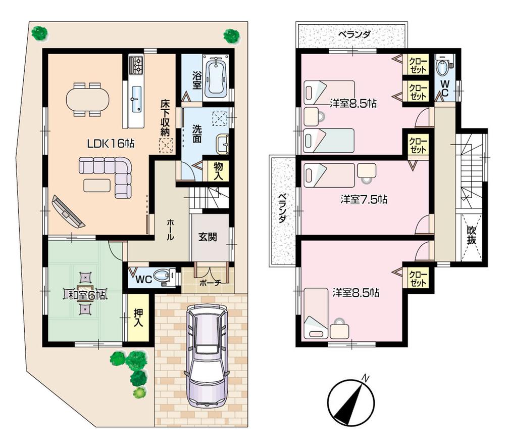 Floor plan. (No. 37 locations), Price 23.8 million yen, 4LDK, Land area 108.01 sq m , Building area 107.73 sq m