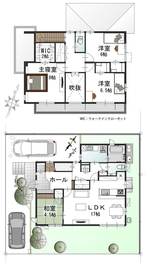Floor plan.  [No. 4 place] So we have drawn on the basis of the Plan view] drawings, Plan and the outer structure ・ Planting, such as might actually differ slightly from.  Also, furniture ・ car ・ The bicycle not included in the price. 