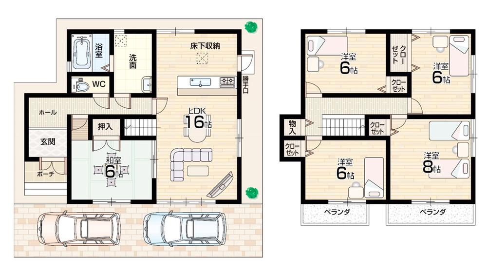 Floor plan. 23.8 million yen, 5LDK, Land area 110.55 sq m , Building area 108.9 sq m
