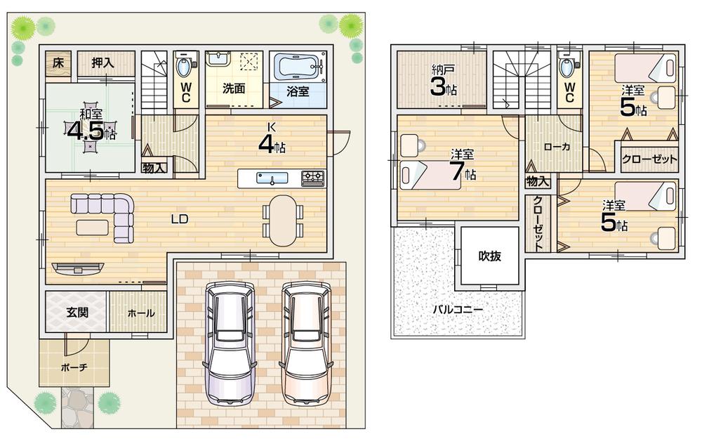 Floor plan. Facing south, Corner lot, There are multiple! 