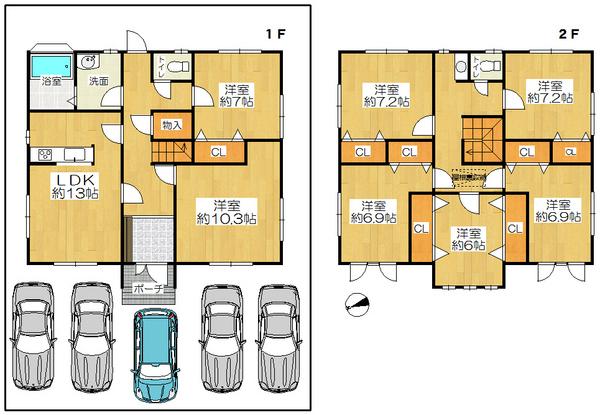 Floor plan. 54,800,000 yen, 7LDK, Land area 226.42 sq m , Building area 163.61 sq m
