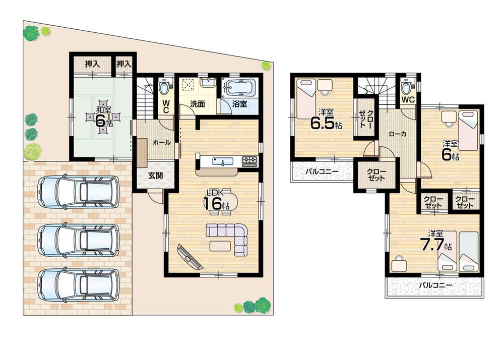 Floor plan. (No. 5 locations), Price 23,900,000 yen, 4LDK, Land area 152.55 sq m , Building area 100.84 sq m