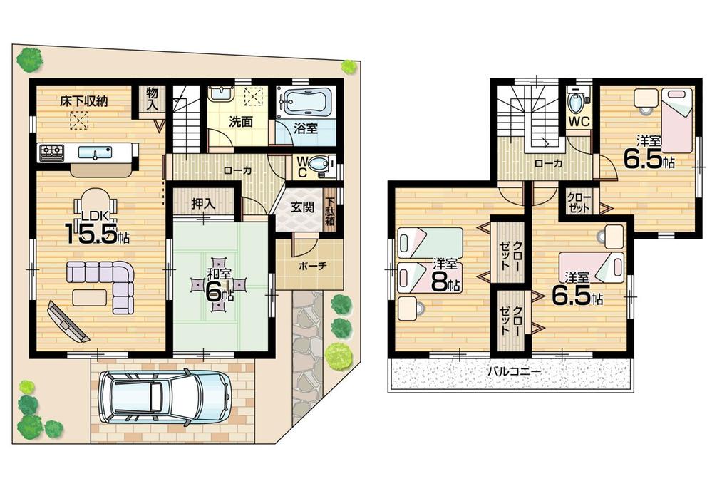 Floor plan. 24,800,000 yen, 4LDK, Land area 124.6 sq m , Building area 97.2 sq m