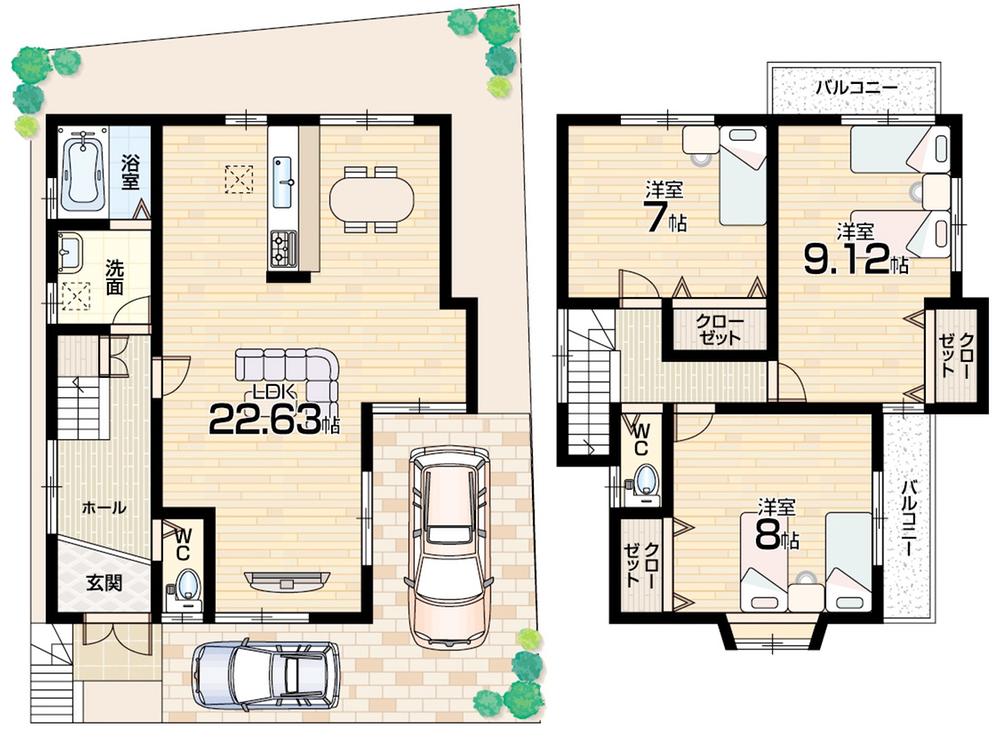 Floor plan. 22.6 million yen, 3LDK, Land area 105.28 sq m , Building area 104.89 sq m floor plan