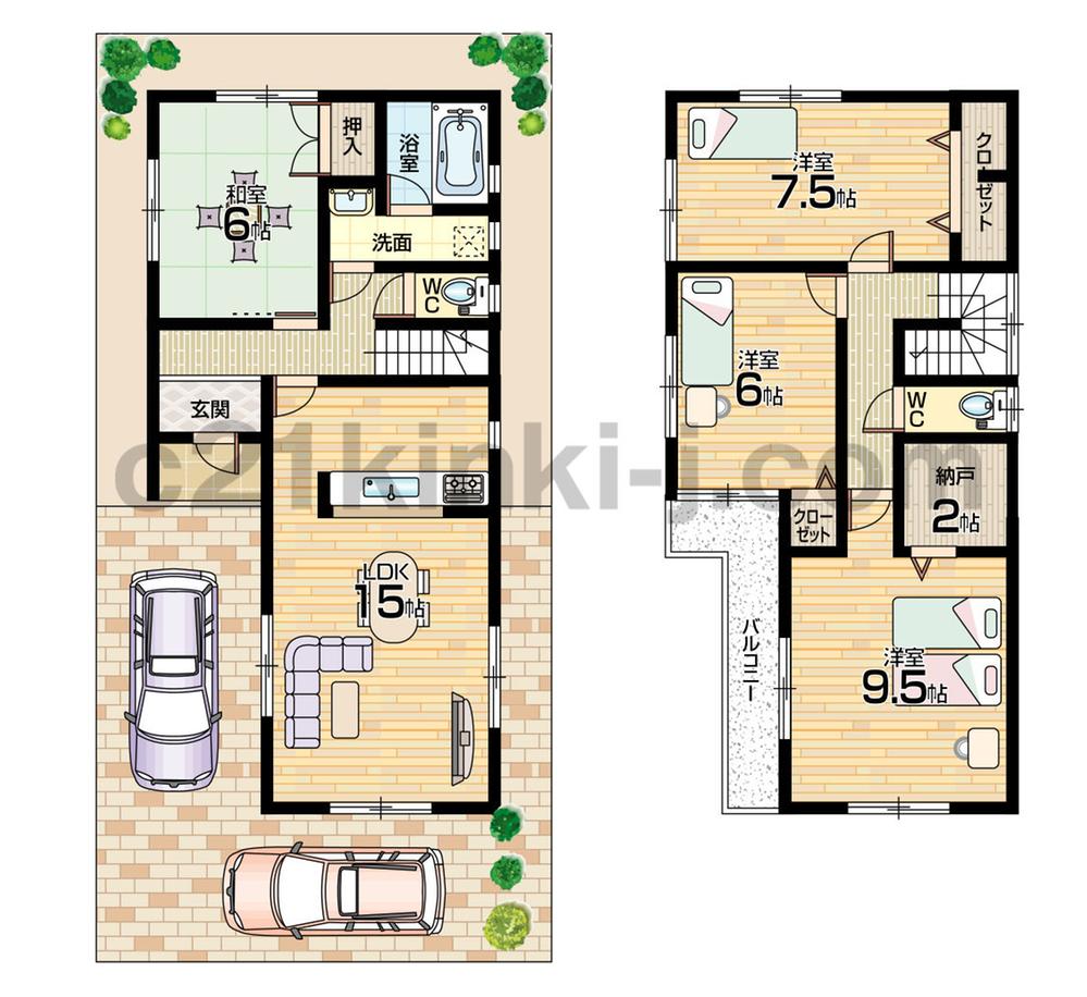 Floor plan. (No. 2 locations), Price 26,900,000 yen, 4LDK, Land area 134.79 sq m , Building area 101.25 sq m