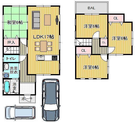 Floor plan. 34,800,000 yen, 4LDK, Land area 116.89 sq m , Building area 93.54 sq m