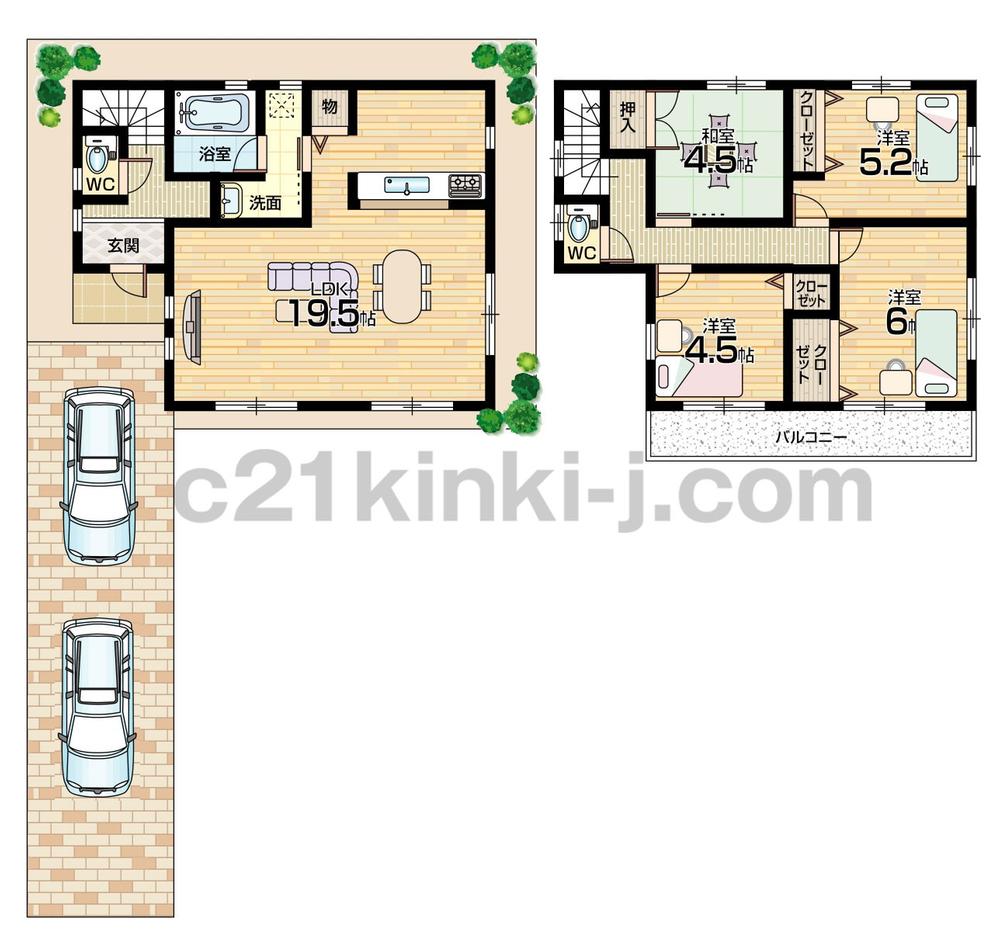 Floor plan. (No. 4 locations), Price 21.9 million yen, 4LDK, Land area 135.45 sq m , Building area 92.34 sq m