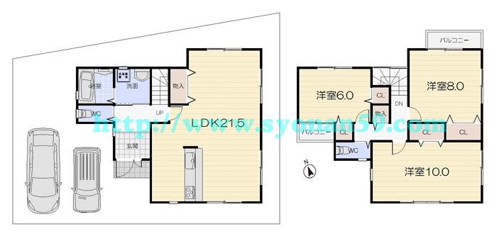 Floor plan. 23 million yen, 4LDK, Land area 105.73 sq m , Building area 103.68 sq m floor plan
