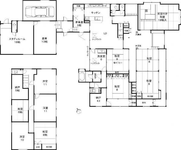 Floor plan. 29,800,000 yen, 11LDK+S, Land area 898.27 sq m , Building area 478.53 sq m