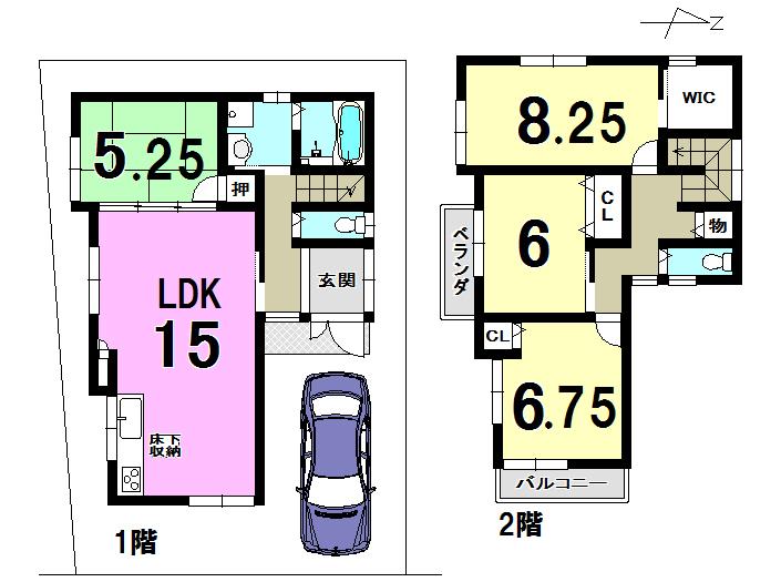 Floor plan. 23.4 million yen, 4LDK, Land area 100.04 sq m , Building area 100.44 sq m