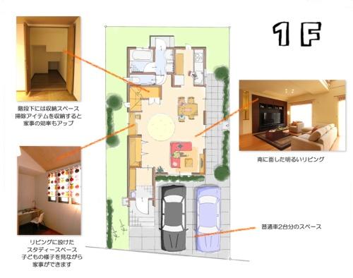 Building plan example (floor plan).  [Building plan example (1) 1st floor]  Building price 15.5 million yen, Building area 95.22 sq m