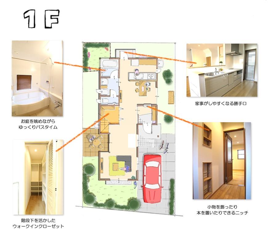 Building plan example (Perth ・ Introspection).  [Building plan example (2) 1st floor]  Building price 16.5 million yen, Building area 100.03 sq m