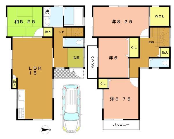 Floor plan. 23.4 million yen, 4LDK, Land area 100.04 sq m , Building area 100.44 sq m