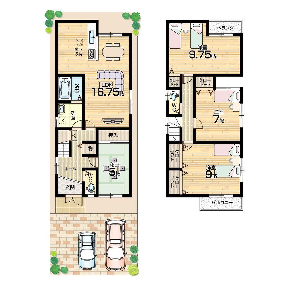 Floor plan. 22,800,000 yen, 4LDK, Land area 104.75 sq m , Building area 110.16 sq m