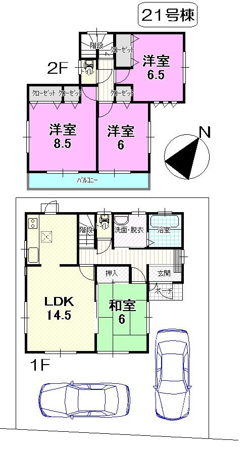 Floor plan. (21 Building), Price 28.8 million yen, 4LDK, Land area 110 sq m , Building area 98.53 sq m