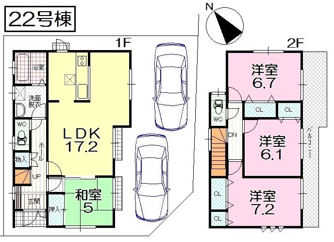 Floor plan. (22 Building), Price 29,800,000 yen, 4LDK, Land area 110.86 sq m , Building area 99.99 sq m