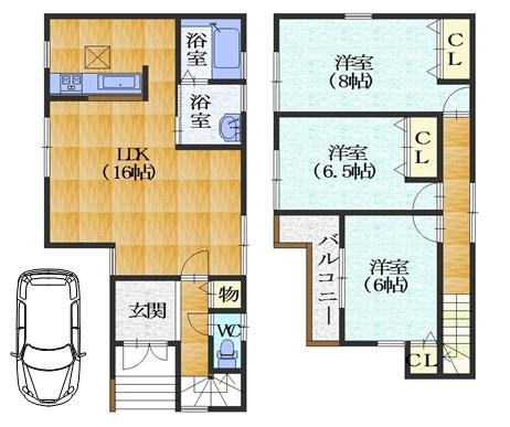 Floor plan. (No. 1 point), Price 20.8 million yen, 3LDK, Land area 81.78 sq m , Building area 85.86 sq m